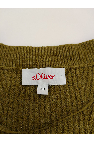 s.OLIVER Dámský khaki pletený pulovr s výstřihem do V oversized Velikost EU 40 | s.OLIVER | obrázek 3