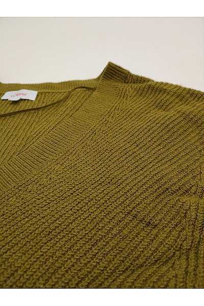 s.OLIVER Dámský khaki pletený pulovr s výstřihem do V oversized Velikost EU 40 | s.OLIVER | obrázek 5
