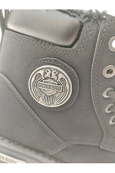 power boots Dětské černé kotníkové zimní zateplené šněrovací boty s kožíškem Vel. EU 37 | power boots | obrázek 3