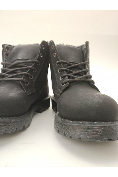 power boots Dětské černé kotníkové zimní zateplené šněrovací boty s kožíškem Vel. EU 37 | power boots | obrázek 4