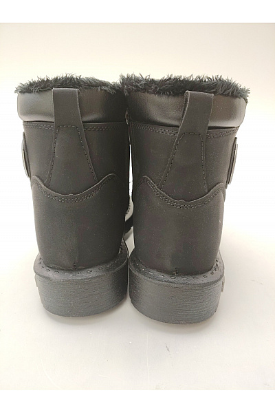 power boots Dětské černé kotníkové zimní zateplené šněrovací boty s kožíškem Vel. EU 37 | power boots | obrázek 5