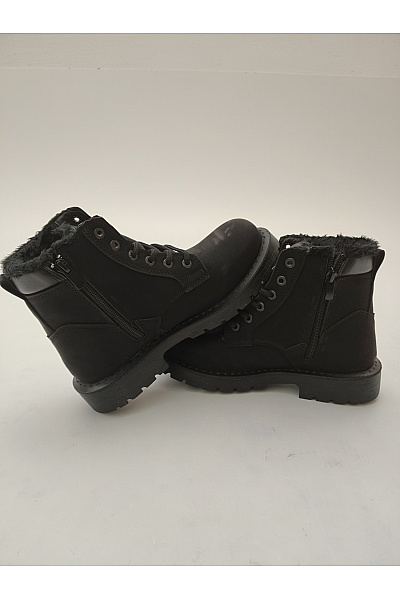 power boots Dětské černé kotníkové zimní zateplené šněrovací boty s kožíškem Vel. EU 37 | power boots | obrázek 6