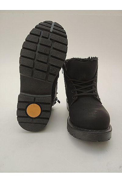 power boots Dětské černé kotníkové zimní zateplené šněrovací boty s kožíškem Vel. EU 37 | power boots | obrázek 8