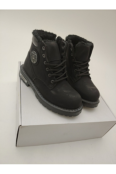 power boots Dětské černé kotníkové zimní zateplené šněrovací boty s kožíškem Vel. EU 37 | power boots | obrázek 9