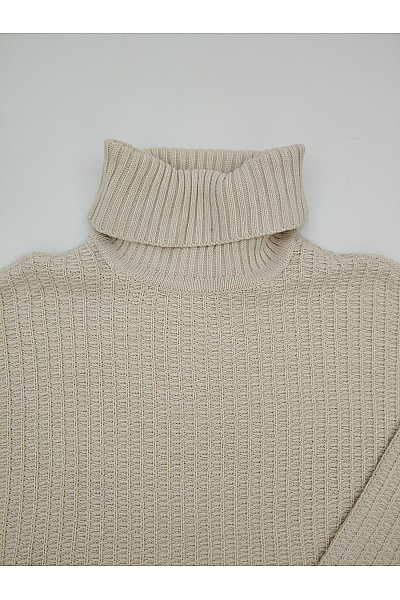 VERO MODA Béžový pletený rolák oversized Velikost EU S | VERO MODA | obrázek 3