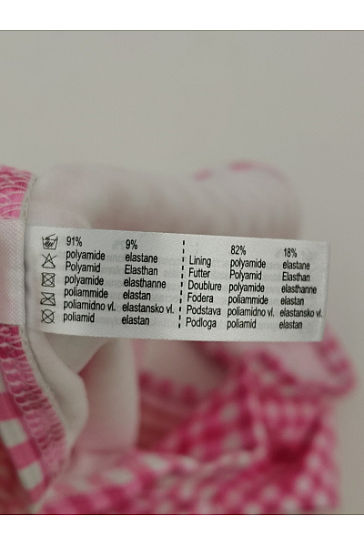LISCA Růžové plavkové kalhotky s vysokým pasem a kostkovaným vzorem Vel. EU 38 | LISCA | obrázek 8