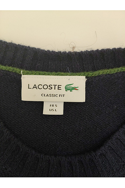 LACOSTE Černý vlněný pulovr s dlouhým rukávem basic Vel. L | LACOSTE | obrázek 4
