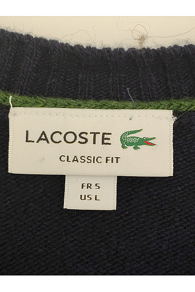 LACOSTE Černý vlněný pulovr s dlouhým rukávem basic Vel. L | LACOSTE | obrázek 5