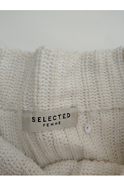 SELECTED Béžový pletený crop pulovr se stojáčkem Velikost XL | SELECTED | obrázek 4