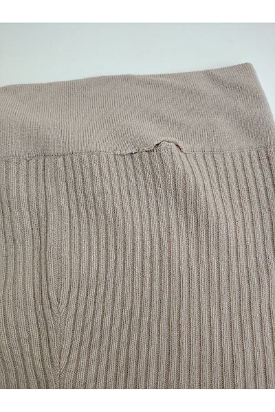 ABSOLUT CASHMERE Béžové vlněné žebrované pletené kalhoty s vysokým pasem Velikost L | ABSOLUT CASHMERE | obrázek 4