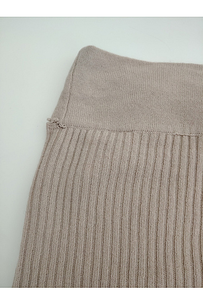 ABSOLUT CASHMERE Béžové vlněné žebrované pletené kalhoty s vysokým pasem Velikost L | ABSOLUT CASHMERE | obrázek 5