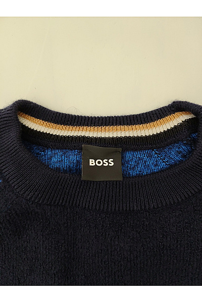 Hugo Boss Dámský tmavě modrý pletený pulovr přes hlavu Velikost L | Hugo Boss | obrázek 3