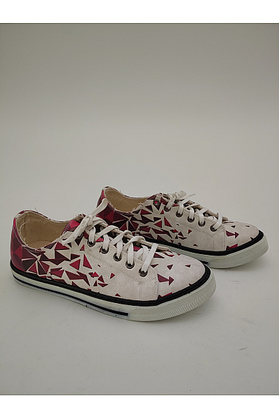 Tenisky Custom Kiks Geometric Sneakers: Triangle Pattern Low Top Barevné Vel. EU 40 | Unimoda | obrázek 2
