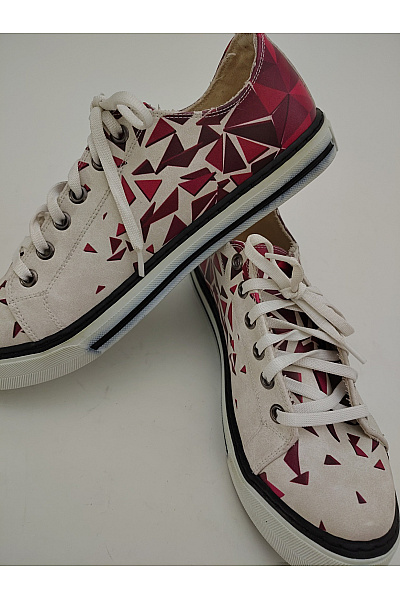Tenisky Custom Kiks Geometric Sneakers: Triangle Pattern Low Top Barevné Vel. EU 40 | Unimoda | obrázek 8