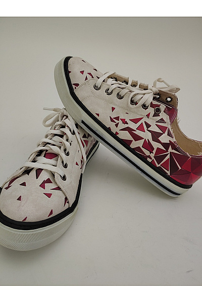 Tenisky Custom Kiks Geometric Sneakers: Triangle Pattern Low Top Barevné Vel. EU 40 | Unimoda | obrázek 9