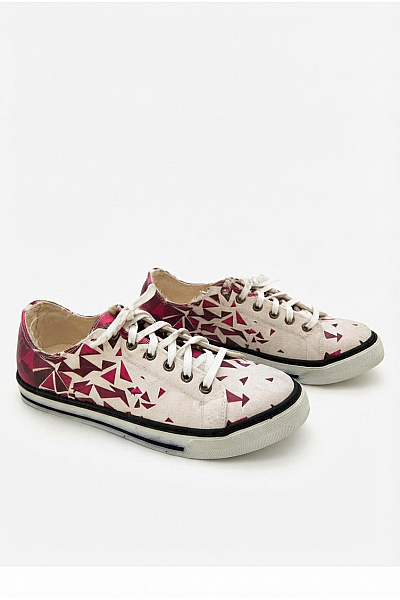 Tenisky Custom Kiks Geometric Sneakers: Triangle Pattern Low Top Barevné Vel. EU 40