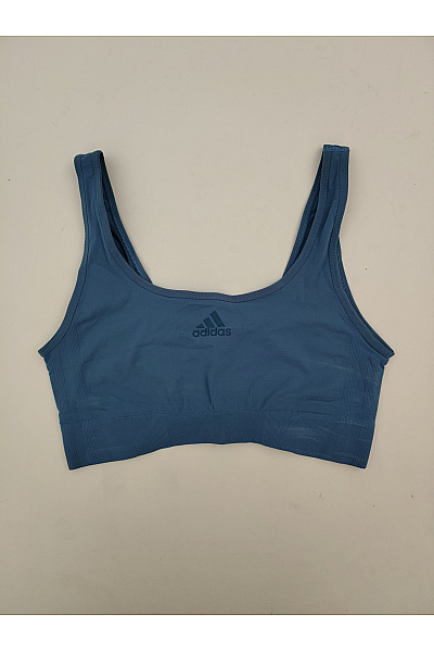 ADIDAS Modrá bezešvá sportovní podprsenka na jógu a fitness Vel. L | ADIDAS | obrázek 2