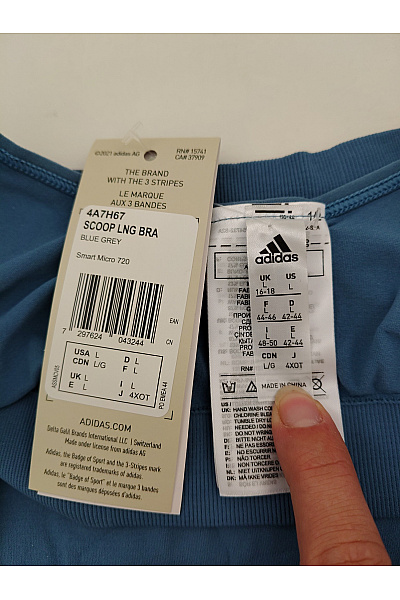 ADIDAS Modrá bezešvá sportovní podprsenka na jógu a fitness Vel. L | ADIDAS | obrázek 8