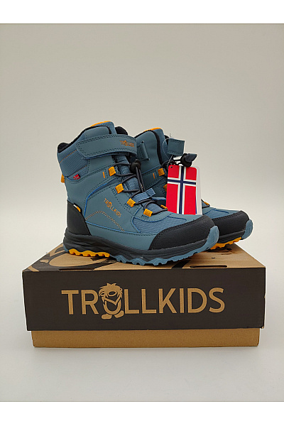 TROLLKIDS Modré kotníkové zimní nepromokavé outdoorové boty na suchý zip Vel. EU 33 | TROLLKIDS | obrázek 7
