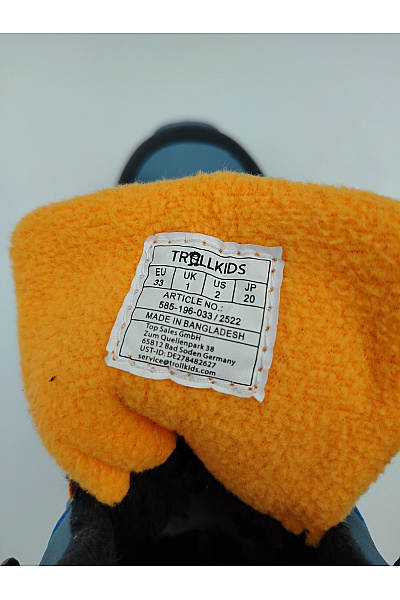 TROLLKIDS Modré kotníkové zimní nepromokavé outdoorové boty na suchý zip Vel. EU 33 | TROLLKIDS | obrázek 8