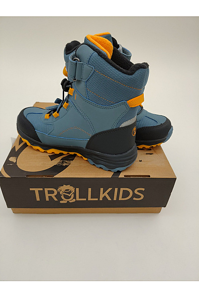 TROLLKIDS Modré kotníkové zimní nepromokavé outdoorové boty na suchý zip Vel. EU 33 | TROLLKIDS | obrázek 10