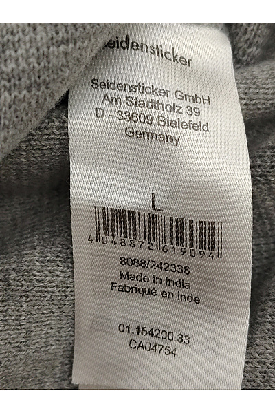 Seidensticker Pánský bavlněný pletený svetr na zip se stojáčkem šedý Vel. L | Seidensticker | obrázek 3