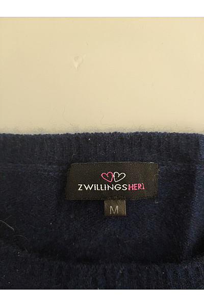 Zwillingsherz Dámský modrý kašmírový pulovr basic Velikost M | Zwillingsherz | obrázek 3