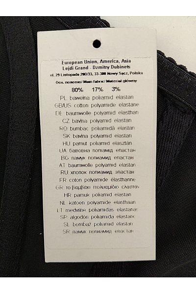 TEYLI Černá bavlněná krajková kosticová podprsenka Vel. EU 110F | TEYLI | obrázek 8