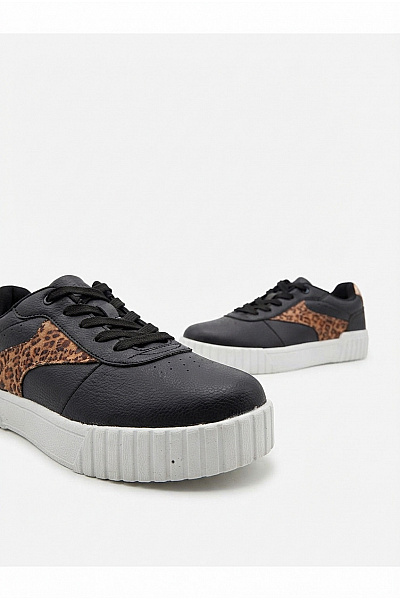 TOM TAILOR Tenisky Sinsay S Leopardím Detailem (842HU-99X) Černé Vel. EU 36