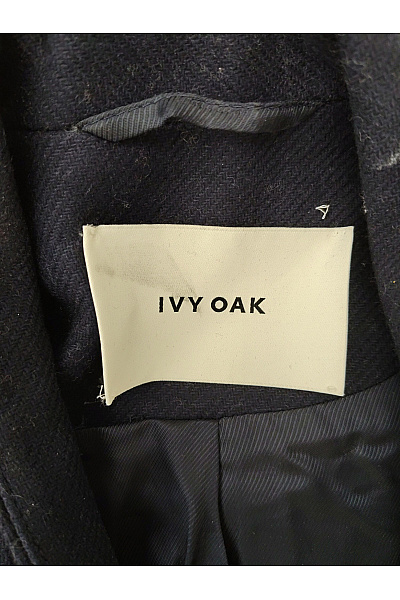 IVY & OAK Černý vlněný dlouhý elegantní kabát s páskem Velikost S | IVY & OAK | obrázek 4