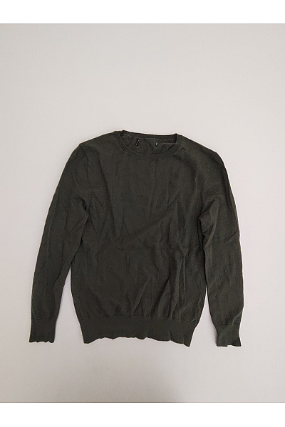 Pánský Khaki Vlněný Pulovr Merino Basic Velikost S