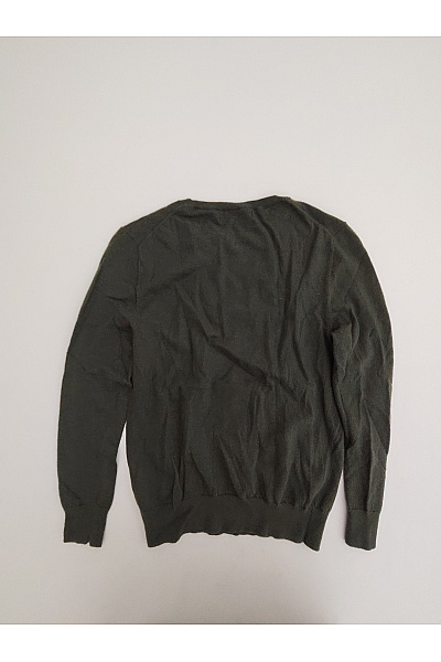 Pánský khaki vlněný pulovr merino basic Velikost S | Unimoda | obrázek 4