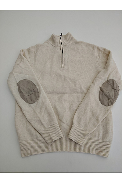 HACKETT Béžový vlněný chlapecký svetr se záplatami na loktech smart casual | HACKETT | obrázek 2