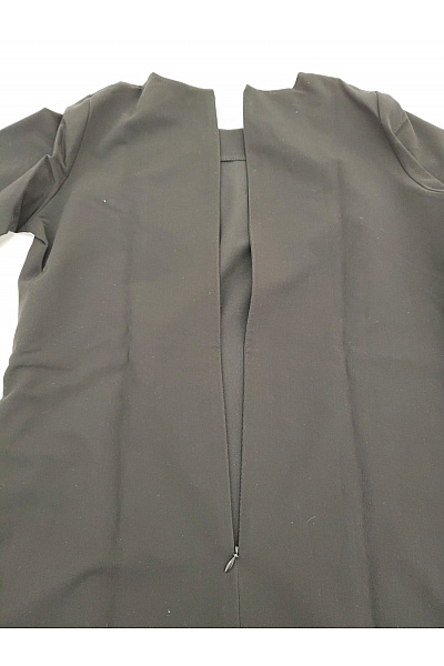 Černé zavinovací šaty s páskem elegantní minimalistické Velikost M | Unimoda | obrázek 7