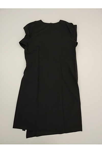 Černé zavinovací šaty s páskem elegantní minimalistické Velikost M | Unimoda | obrázek 8