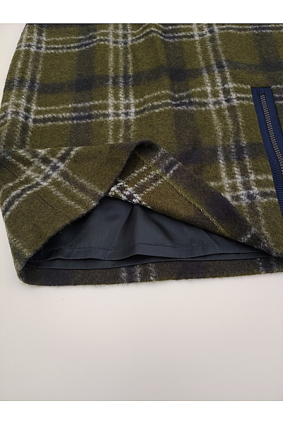TAIFUN Dámská khaki kostkovaná mini sukně se zipem Vel. DE 36 | TAIFUN | obrázek 3