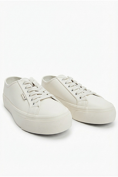 Calvin Klein Tenisky Jeans Vulc Flatform Lace Up Lth Bílé Vel. EU 39