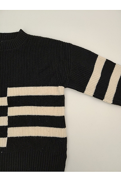 GUIDO MARIA KRETSCHMER Černobílý pruhovaný pletený pulovr oversized Velikost XL | GUIDO MARIA KRETSCHMER | obrázek 3
