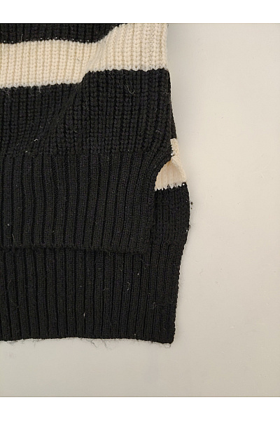 GUIDO MARIA KRETSCHMER Černobílý pruhovaný pletený pulovr oversized Velikost XL | GUIDO MARIA KRETSCHMER | obrázek 4