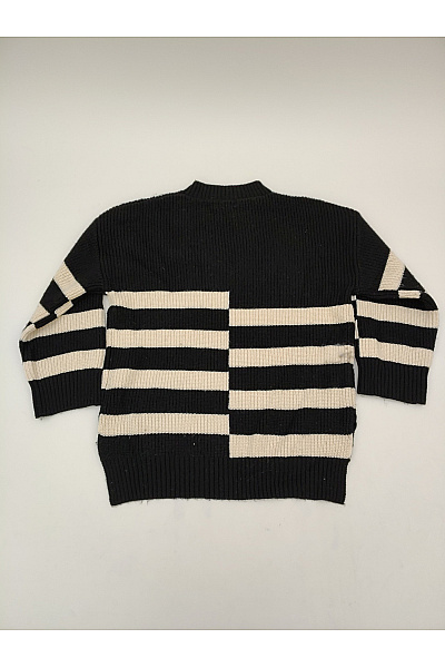 GUIDO MARIA KRETSCHMER Černobílý pruhovaný pletený pulovr oversized Velikost XL | GUIDO MARIA KRETSCHMER | obrázek 7