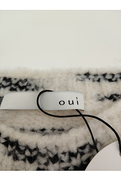 oui Černobílý pletený pulovr s dlouhým rukávem Vel. 42 | oui | obrázek 3