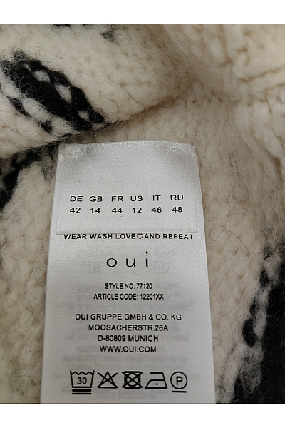 oui Černobílý pletený pulovr s dlouhým rukávem Vel. 42 | oui | obrázek 4
