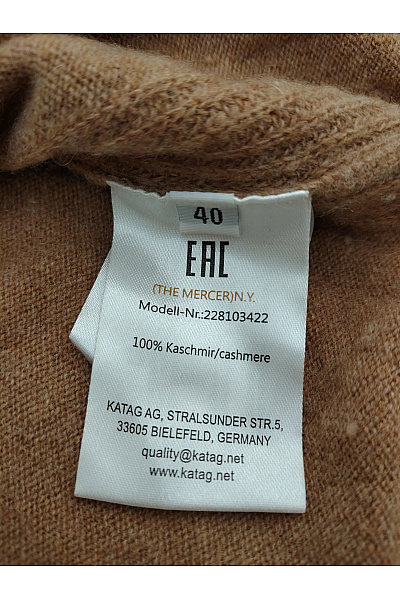 THE MERCER N.Y. Dámský kašmírový pulovr se stojáčkem hnědý Vel. EU 40 | THE MERCER N.Y. | obrázek 4