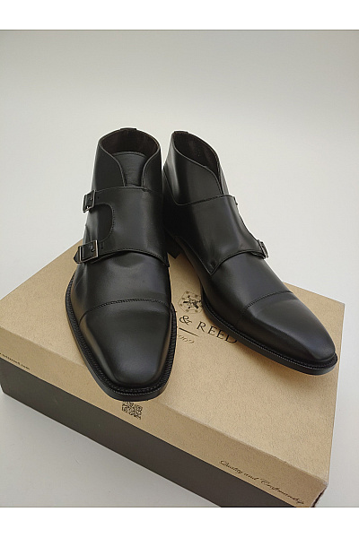 Ortiz & Reed Pánské černé kotníkové boty s přezkou elegantní společenské Velikost EU 45 | Ortiz & Reed | obrázek 9