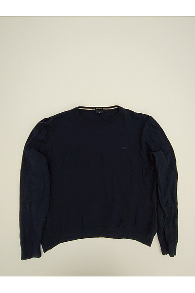 Hugo Boss Pánský Vlněný Pulovr Modrý Basic Velikost XXL