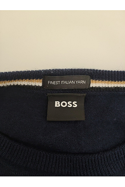 Hugo Boss Pánský vlněný pulovr modrý basic Velikost XXL | Hugo Boss | obrázek 4