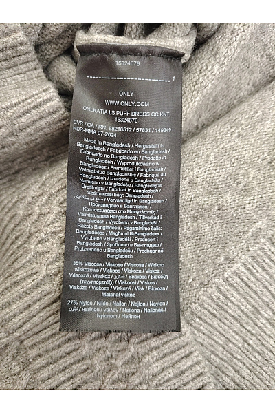 ONLY Šedé pletené svetrové šaty s dlouhým rukávem Vel. L | ONLY | obrázek 3