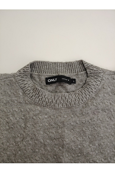 ONLY Šedé pletené svetrové šaty s dlouhým rukávem Vel. L | ONLY | obrázek 5