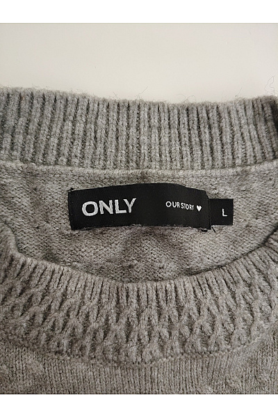 ONLY Šedé pletené svetrové šaty s dlouhým rukávem Vel. L | ONLY | obrázek 6