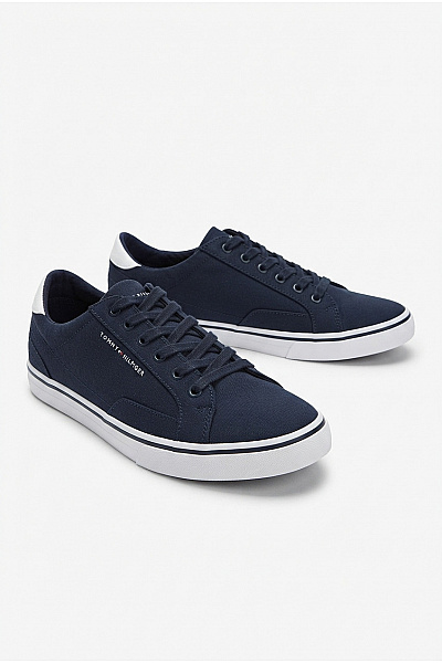 TOMMY HILFIGER Pánské Tenisky Core Corporate Vulc Canvas Modré Vel. EU 44